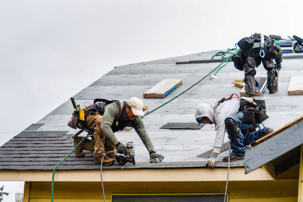 Professional Emergency Roof Repair technician working in Corfu, NY